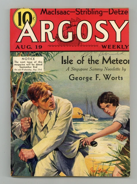 Argosy Part 4: Argosy Weekly Aug 19 1933 VG 4.0 TRIMMED