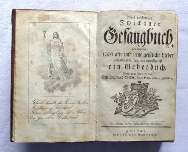 Zwickau Sachsen 1842 Neues Zwickauer Gesangsbuch Gebetbuch Gottfried Weller RAR