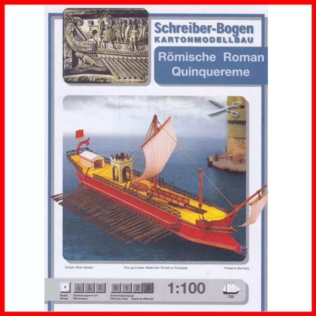 Schreiber - Bogen 723 Römische Quinquereme Kartonmodellbausatz 1:100