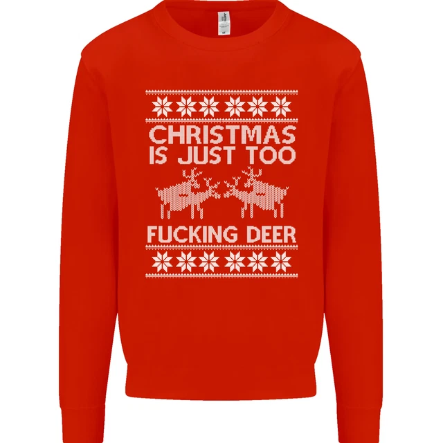 Navidad Es Sólo Too F# Cking Ciervo Divertido Hombre Jersey Sudadera