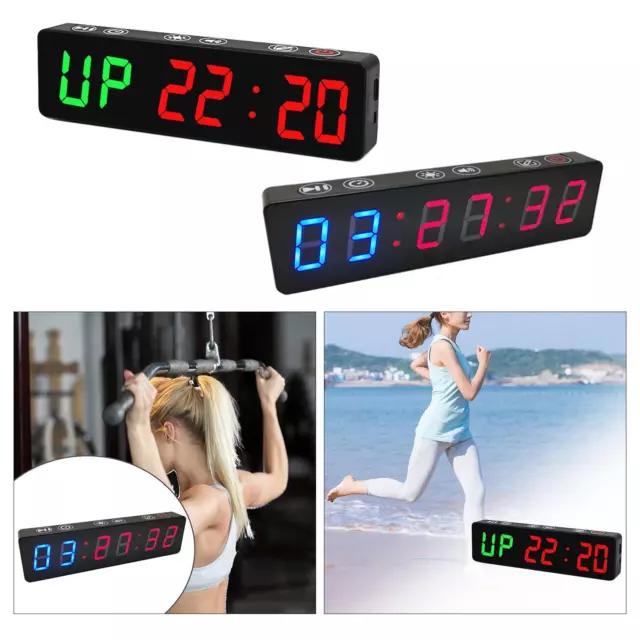 Gym Timer Stopwatch Interval Timer USB Rechargeable Boxing LED Workout Colck