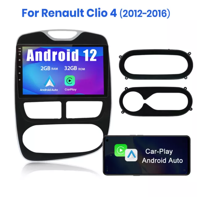 Double 2 Din Android 4+64GB Car Stereo Radio Carplay For 2012-2016 Renault  Clio