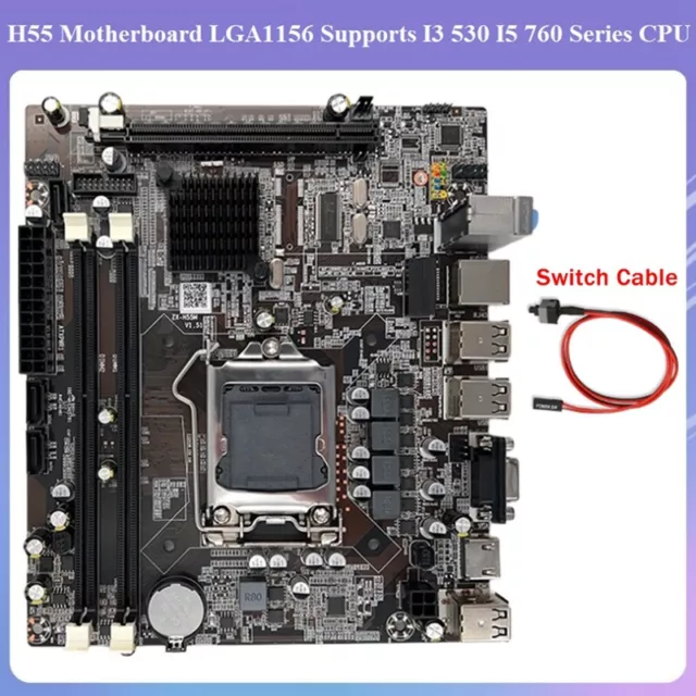 Carte MèRe H55 LGA1156 Prend en  I3 530 I5 760 Series CPU DDR3 MéMoire Ordi1523