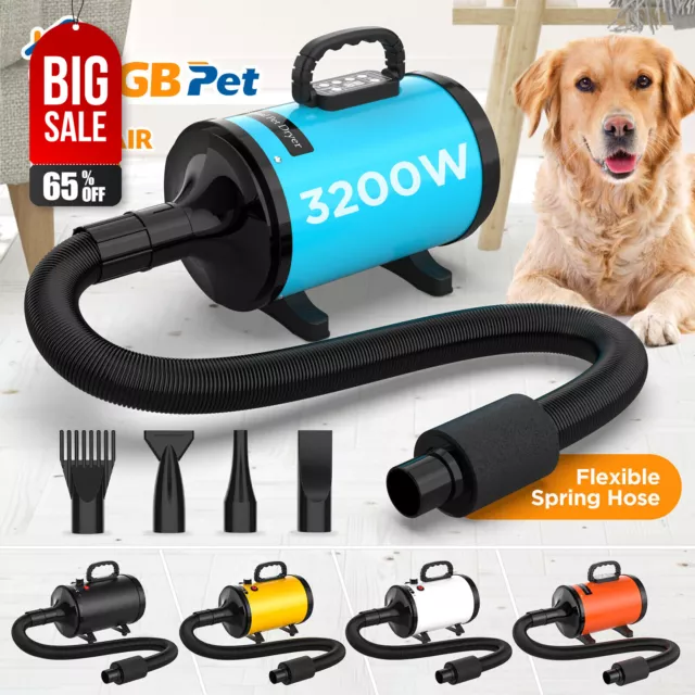 Dog Cat Pet Hair Dryer Blower Grooming Low Noise Hairdryer Heater 2000W