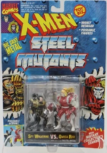 1994 Toy Biz Marvel X-Men Steel Mutants Spy Wolverine vs. Omega Red Figures