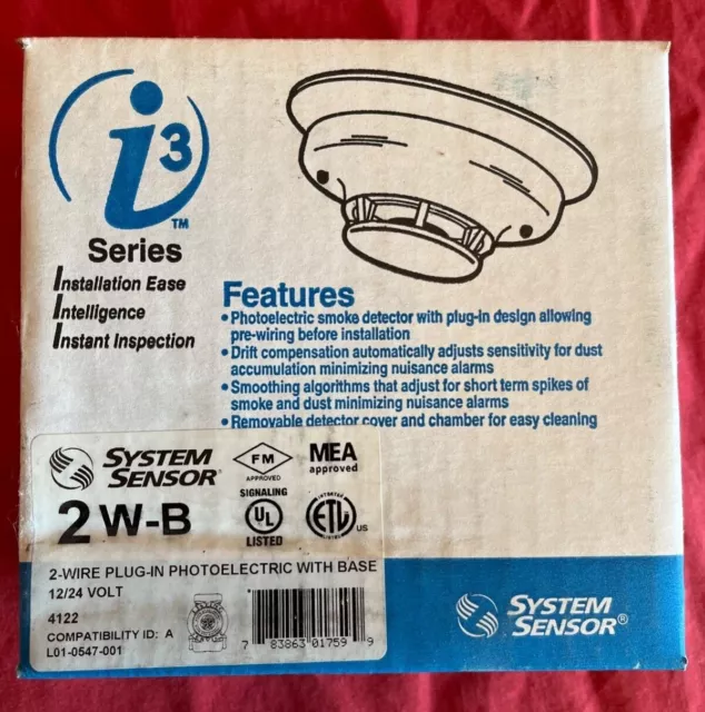 System Sensor 2W-B i3 Series 2-wire, Photoelectric Smoke Detector