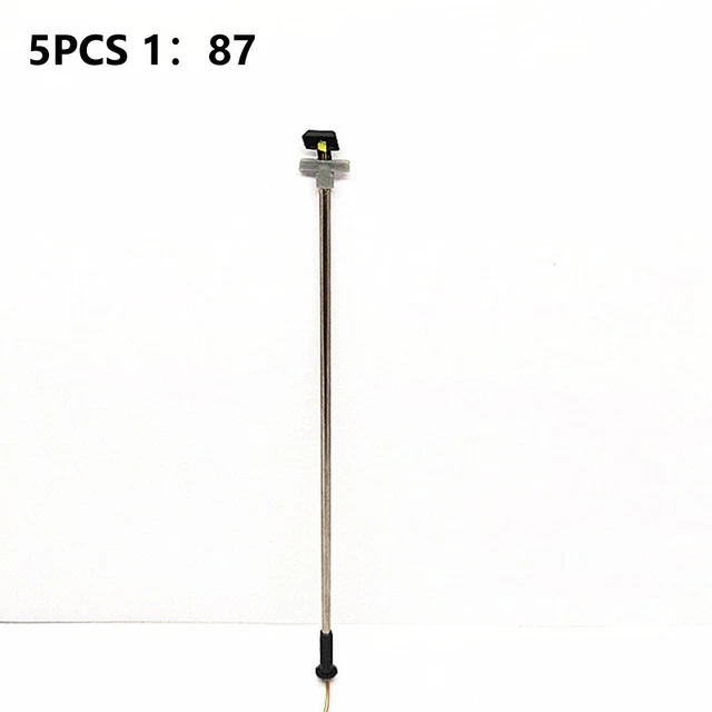 BildeeMait - Lot De 5 Lampadaires LED Échelle HO Pour Train Miniature, Corps Métallique, 3V CC, Avec Résistances 9-16V