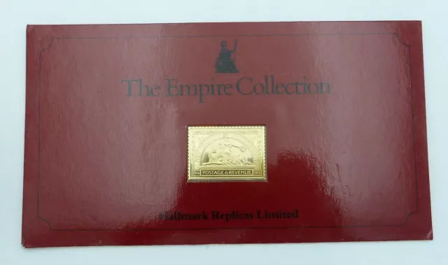 Solid Silver Gilt Stamp Ingot / Empire Collection / New Zealand 1/2 pence