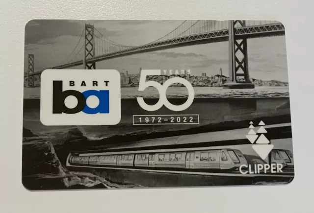 BART Bay Area Rapid 50th Anniversary Clipper Card Transit- NO FARE VALUE LOADED