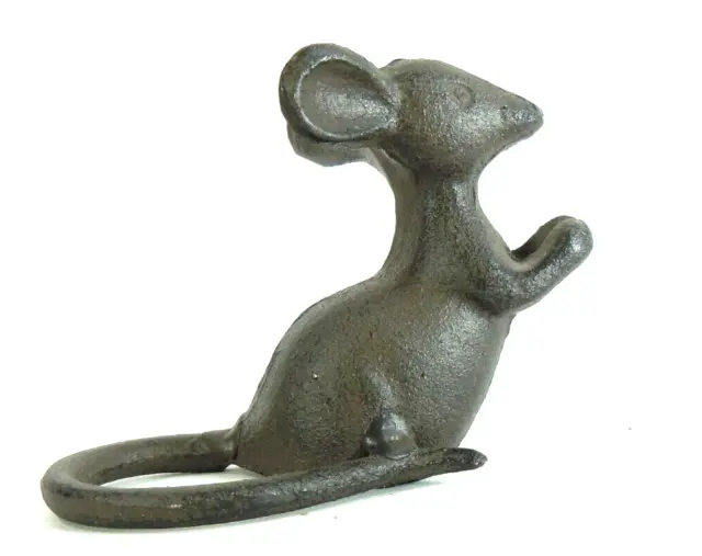 Cast Iron Hopeful Country Mouse Antique Vintage Needs Cheese