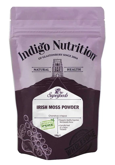 Erbe indaco muschio irlandese in polvere 100 g Chondrus crospus Erbe indaco muschio irlandese in polvere 100 g Chondrus crospus