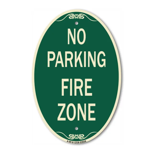 SignMission Designer Series Sign - No Parking Fire Zone 12" x 18" Aluminum Sign