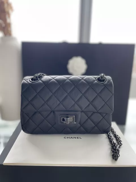 Chanel Reissue 2.55 Flap Bag Quilted Aged Calfskin Mini Black 2232661