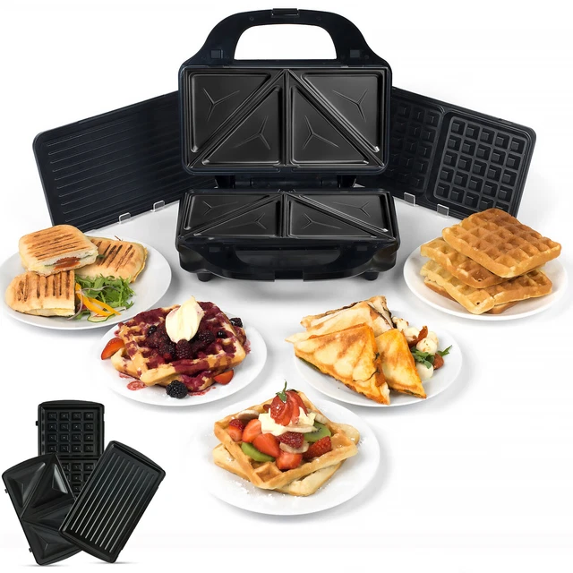 SNACK MAKER 3IN1 Sandwich Toaster Waffle Maker Grill Panini Press