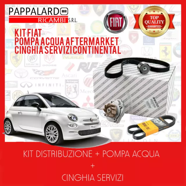 Kit Distribuzione Originale + Pompa + Cinghia Servizi Fiat 500 Panda Punto 1.2