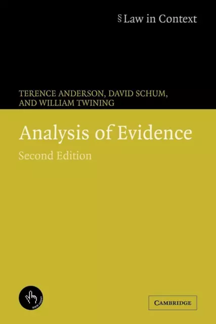 Analysis De Evidence (Law En Context) Par Anderson Terence Neuf Livre,Libre &