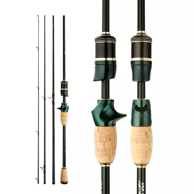 Spinning Casting Carbon Fishing Rod 4-5 Sections 1.8M/2.1M/2.4M Portable Travel