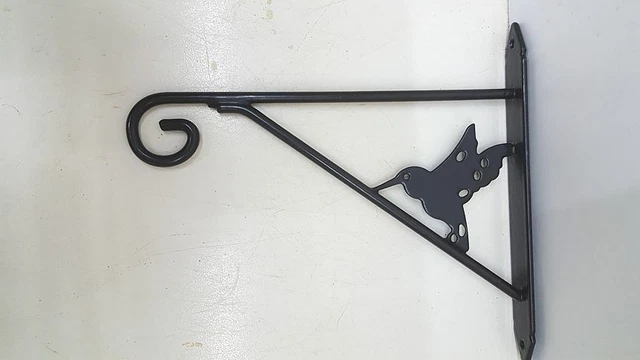 Wandhaken Wandhalter für Blumenampel Laterne Haken Metall Vogel schwarz Neu