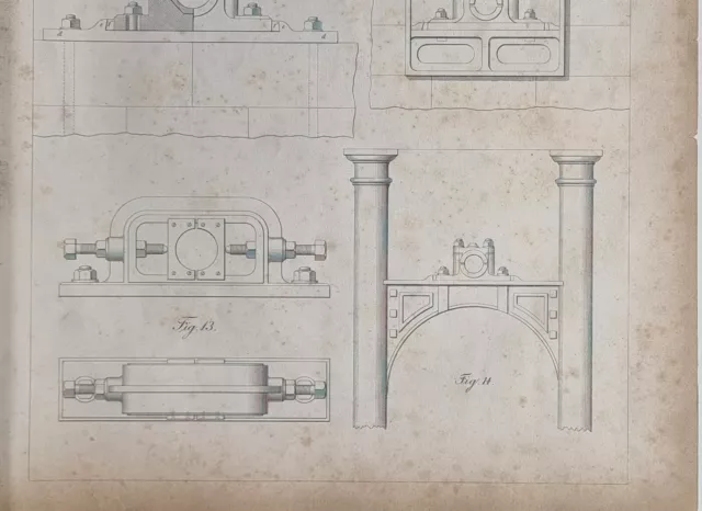 1847 Ingeniería Estampado Varios Diagramas Soportes & Almohada de Bloques 3