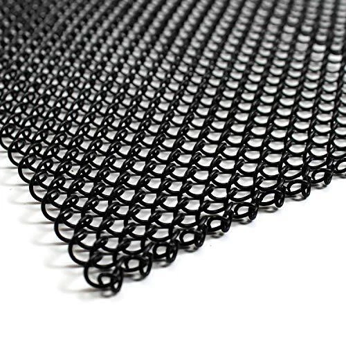 Fireplace Mesh Screen Curtain 22" High. Two 24" Wide Panels. 22"H x 24"W Black