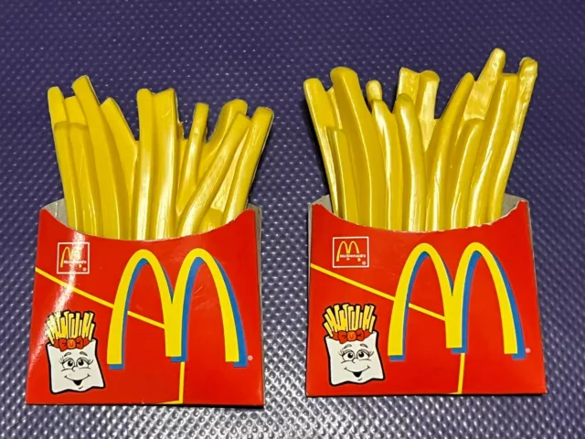 Vintage lot of 2 McDonalds  Play Food French Fries w cardboard sleeve
