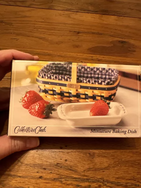 NIB Longaberger Collectors Club Miniature Pottery Baking Dish Mini