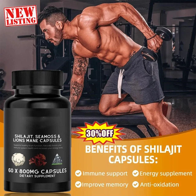 Shilajit Himalayan 10000mg - 60 Gélules énergie, Endurance, Immunité Et Cerveau