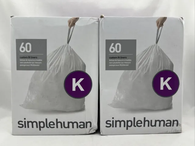 simplehuman 4.5L 150ct Code A Custom Fit Trash Bags Liner White