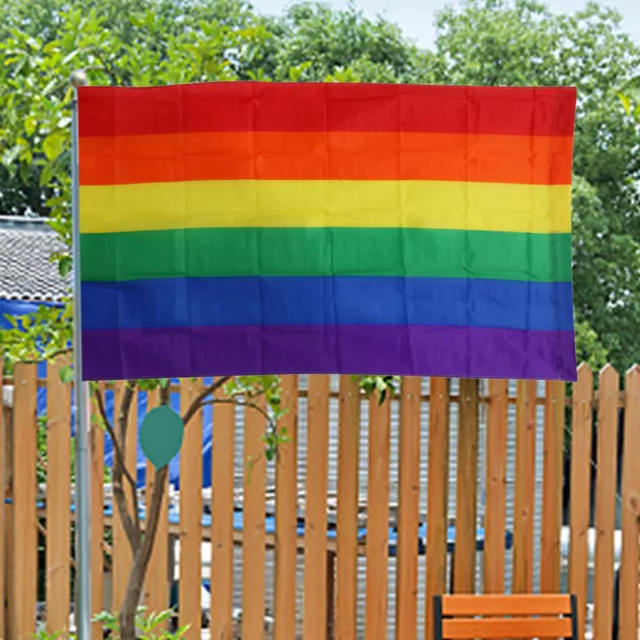Polyester Rainbow Flag Hangable 3x5FT LGBT Flag Extra-Durable for Indoor Outdoor