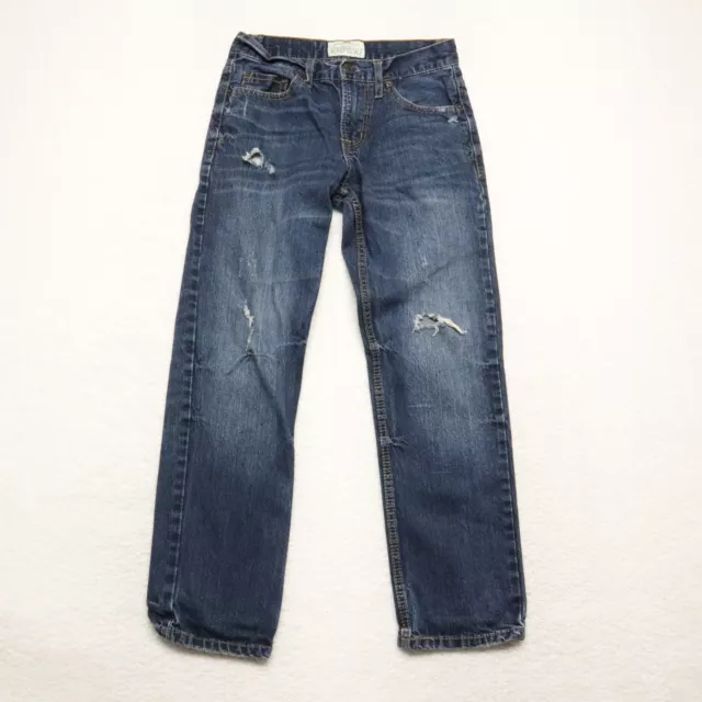 Aeropostale Essex Men's Size 27x28 Blue Straight Leg Distressed 100% Cotton Jean