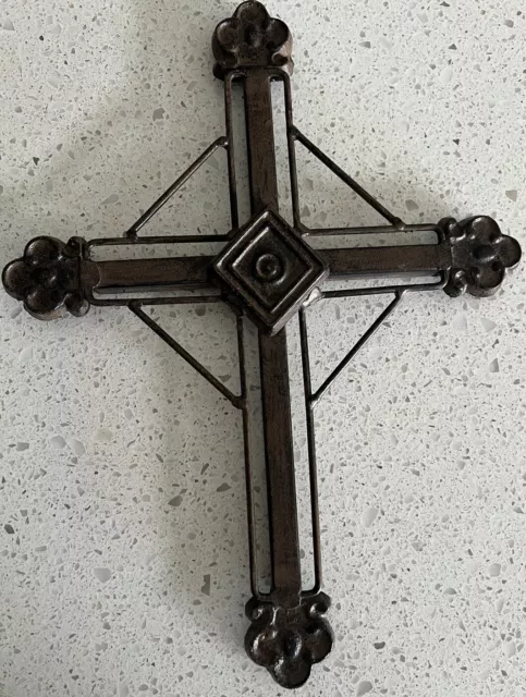 Cast Iron VICTORIAN Style CELTIC Wall Cross Rustic Decorative Finish Home Decor