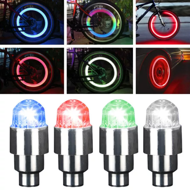 8PCS Coche Auto Rueda Neumático Aire Válvula Tallo Luz LED Caps Funda Acceso <