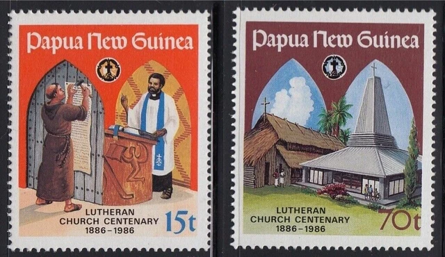 MINT 1986 PNG Papua New Guinea Lutheran Church Centenary Stamp Set $3. ...