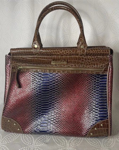 2 Piece Samantha Brown Croco Roller Red/Blue Luggage & Travel Bag Rare Pattern 2