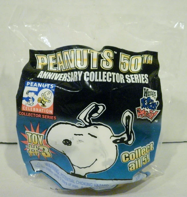 WENDY’S PEANUTS 50TH Anniversary Snoopy Collectors Snoopy Glitter Globe ...