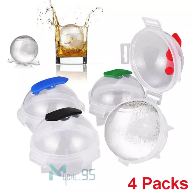 Paquete de 4 moldes redundantes para hacer cubitos de hielo de 2.0 in para whisky