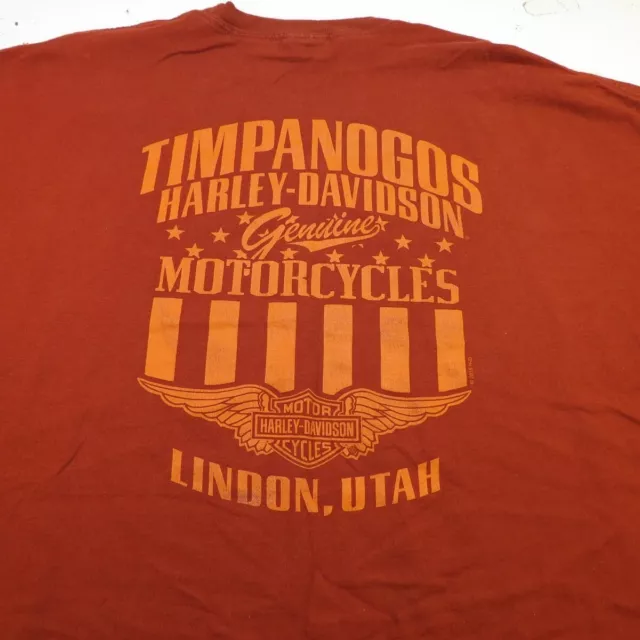 HARLEY-DAVIDSON MOTORCYCLES TIMPANOGOS LINDON UTAH TEE T SHIRT Mens 3XL Red