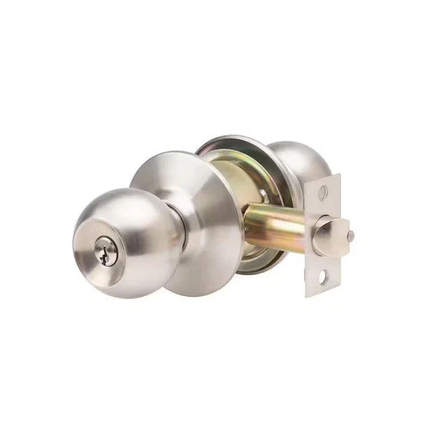 Brushed Chrome Grade 3 Commercial/Residential Entry Door Knob with Lock | (NEW)