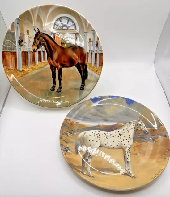 Spode Noble Horse Collection Plates #6 #8 '89 Equestrian S2 VTG