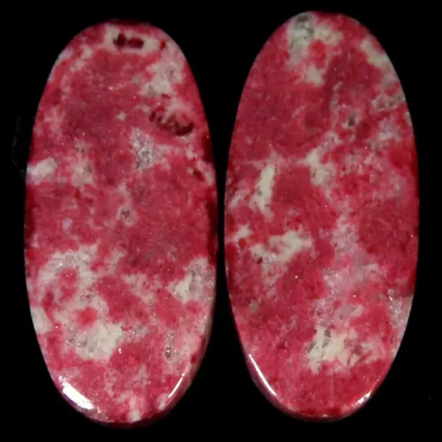 17.30Cts 100%Natural Thulite Matched Pair Oval Cabochon 10x22x3mm Loose Gemstone