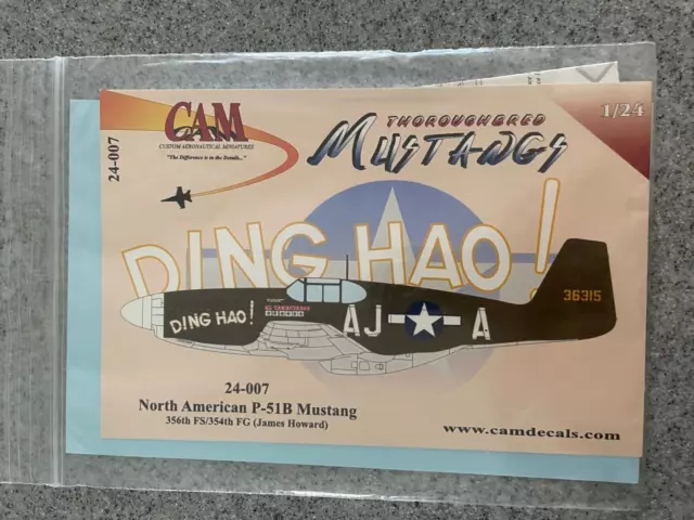 1:24 CAM Decals 24007 P-51B Mustang for Trumpeter kit 1:24 CAM Decals 24007 P-51B Mustang for Trumpeter kit