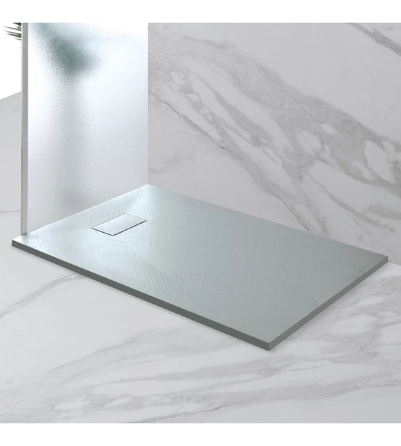 Piatto Doccia Effetto Pietra Grigio, 80X140 Cm