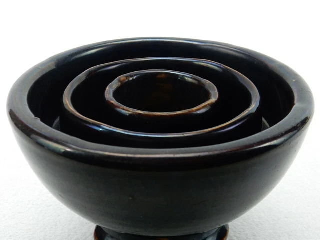 Antique Porcelain Electrical Insulator, High Voltage, Deep Brown/Black, #INSBN03 7