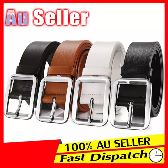 Luxury Men's Belts Dress Buckle Waistband Casual Pin Waist Strap Belt Leather