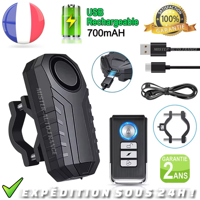 Alarme de vélo - 113 dB - Alarme antivol - Avec télécommande