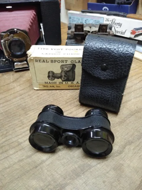 Vtg Trojan Opera Glasses Binoculars Working with Case Good Shape Original Box!