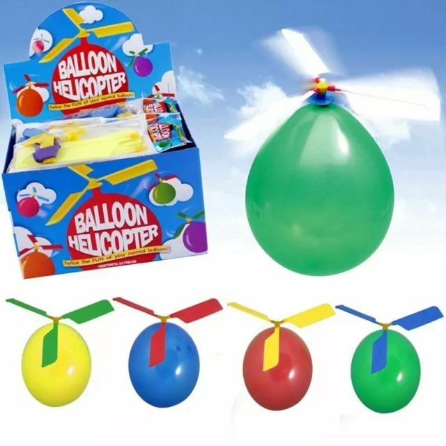 Balloon Helicopter Flying Toy Boys Girls Kids Party Bag Stocking Filler Gift