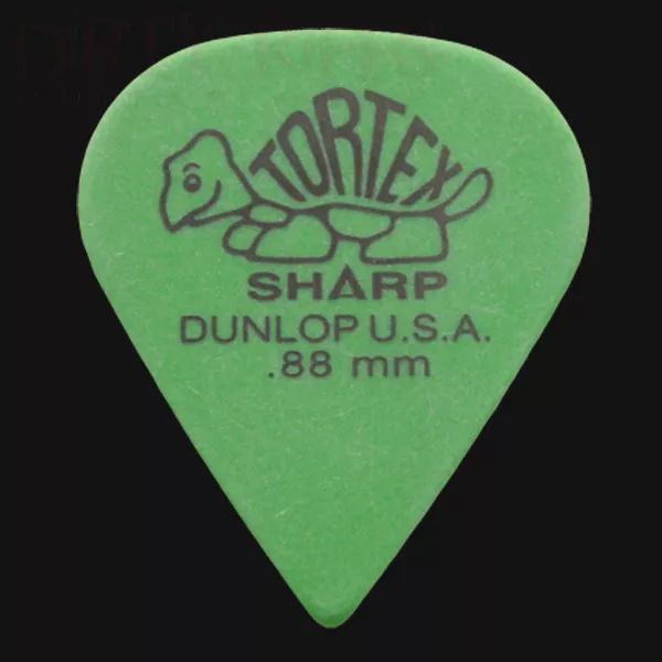 Dunlop Tortex Sharp Guitar Picks Plectrums 0.88mm Green - 6 10 12 20 24 or 36