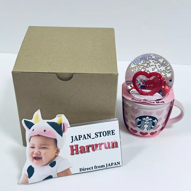 Starbucks Snow Globe Mug Valentine 2021 Sakura 2020 Pink 2set Japan Limited  New