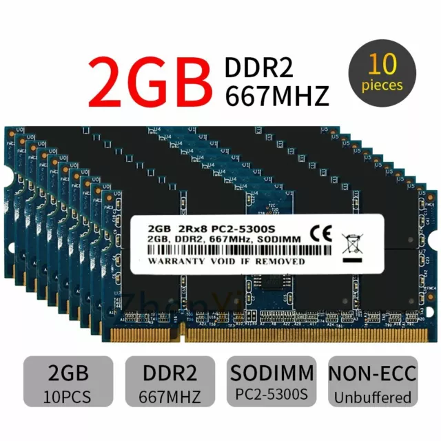 20 Go 10 x 2 Go 1 Go DDR2 PC2-5300S 667 MHz bleu CL5 200 broches mémoire pour ordinateur portable Allemagne